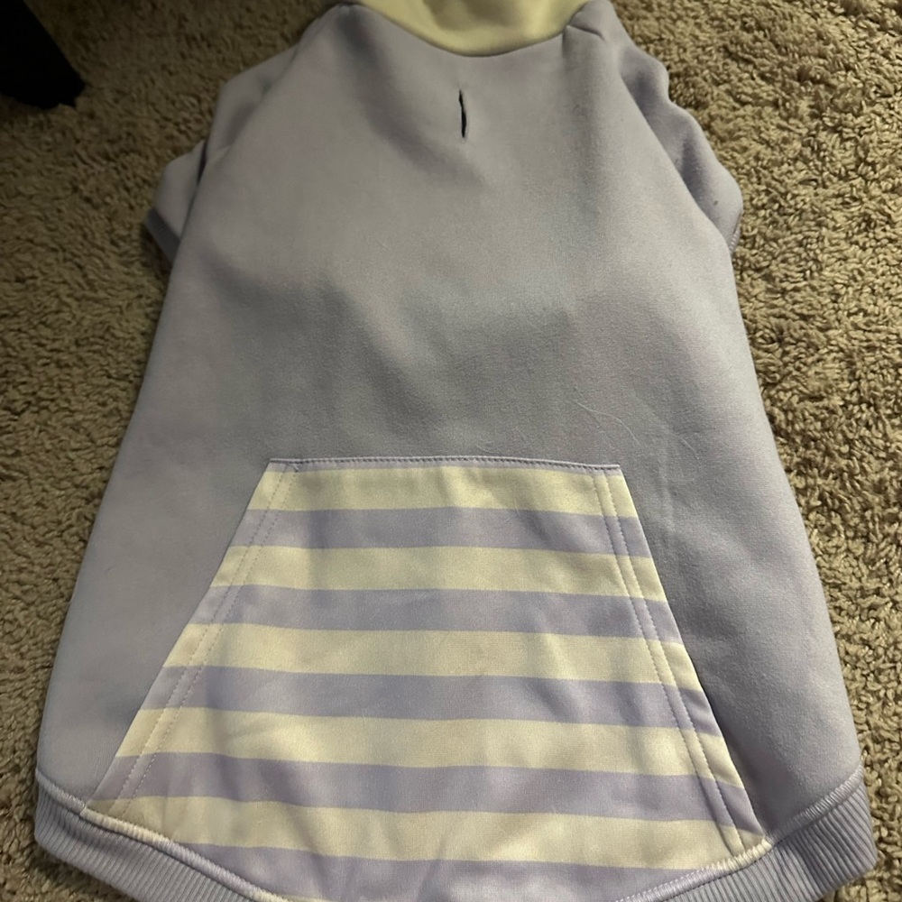 Lavender Stripe Dog Hoodie - Soft Pullover Sweatshirt